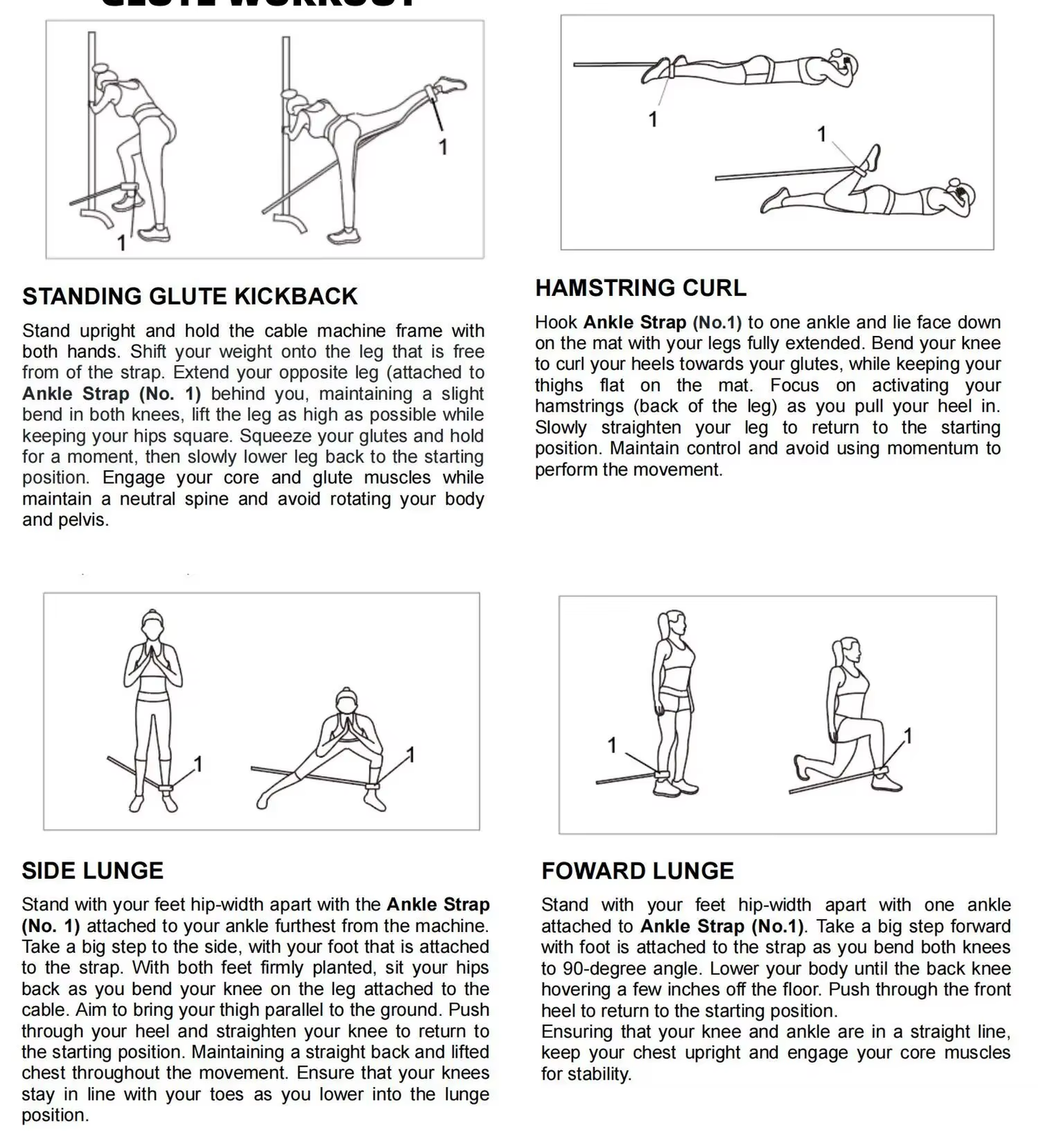 Ankle Straps for Cable Machines - For Glute, Leg & Lower Body Workouts