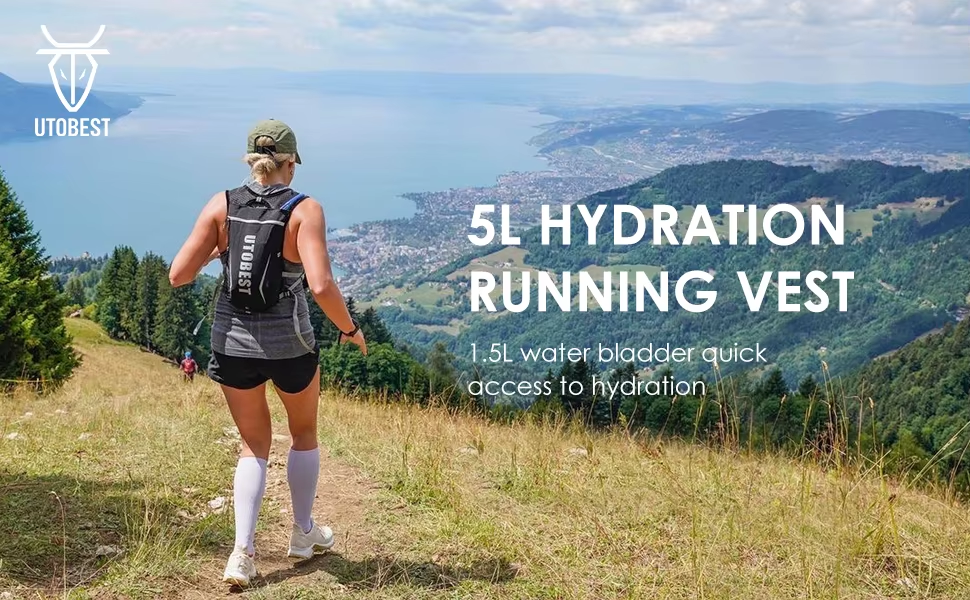 Running Backpack 5L Ultra Lightweight Hydration Vest - Breathable Functional Pack for Running, Cycling, Hiking, Marathons